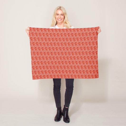 Rode bladeren fleece deken (In situ)