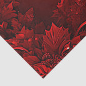 Rode bladeren Floral Holiday Tissue Paper Tissuepapier (Detail)