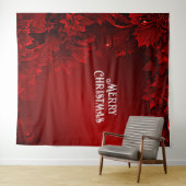 Rode bladeren Floral vakantie achtergrond Wandkleed (In Situ (horizontaal))