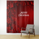 Rode bladeren Floral vakantie achtergrond Wandkleed (In situ)