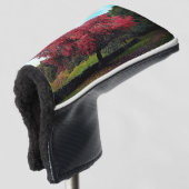 Rode bladeren golfheadcover (3/4 voorkant)