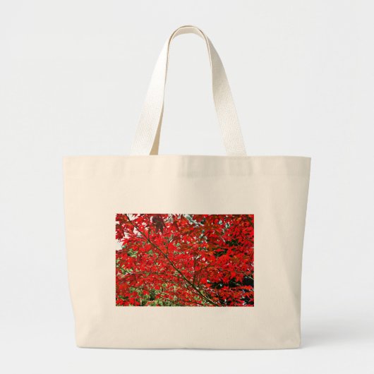Rode bladeren grote tote bag (Voorkant)