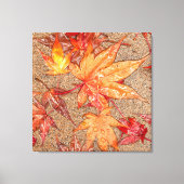 Rode bladeren in de regen canvas afdruk (Voorkant)