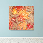 Rode bladeren in de regen canvas afdruk (Insitu (Houten vloer))