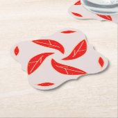 Rode bladeren kartonnen onderzetters (Gekanteld)