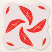 Rode bladeren kartonnen onderzetters (Voorkant)