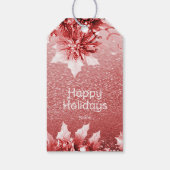 Rode Bladeren Kerstvakantie Cadeaulabel (Achterkant)