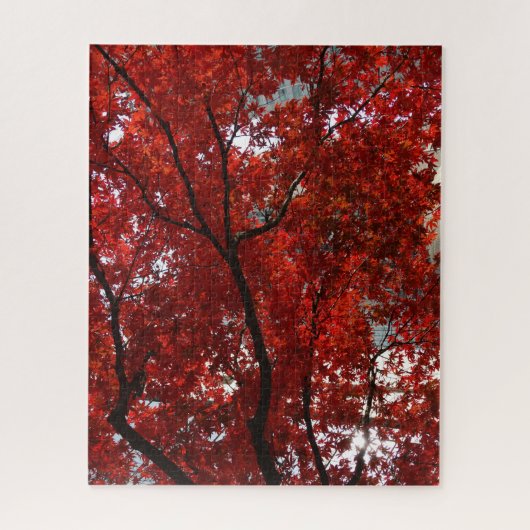 Rode bladeren Kleur wijzigen Legpuzzel (Verticaal)