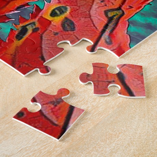 Rode Bladeren Legpuzzel (Zijkant)