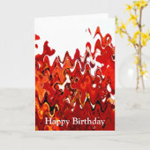 RODE BLADEREN LEVENDIG ABSTRACT KAART (Gele Bloem)