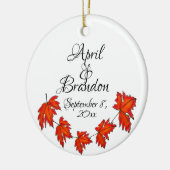 Rode bladeren, Maple bladeren, Herfst kleuren boho Keramisch Ornament (Links)