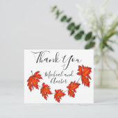Rode bladeren, mazelbladeren, herfstkleuren bedankkaart (Staand voorkant)