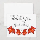 Rode bladeren, mazelbladeren, herfstkleuren bedankkaart (Voorkant / Achterkant)