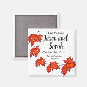 Rode bladeren, mazelbladeren, herfstkleuren magneet (Voorkant / Achterkant)