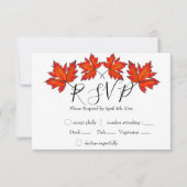 Rode bladeren, mazelbladeren, herfstkleuren RSVP kaartje (Voorkant)