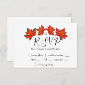 Rode bladeren, mazelbladeren, herfstkleuren RSVP kaartje (Voorkant / Achterkant)