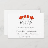 Rode bladeren, mazelbladeren, herfstkleuren RSVP kaartje (Voorkant / Achterkant)