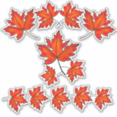 Rode bladeren, mazelbladeren, herfstkleuren sticker (Voorkant)