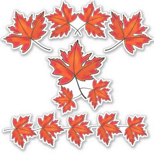 Rode bladeren, mazelbladeren, herfstkleuren sticker (Voorkant)