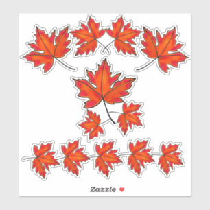 Rode bladeren, mazelbladeren, herfstkleuren sticker