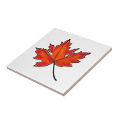 Rode bladeren, mazelbladeren, herfstkleuren tegeltje (Zijkant)