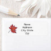 Rode bladeren, moerasbladeren, herfstkleuren Etike Etiket (Insitu)