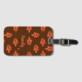 Rode bladeren, naam bruin bagagelabel (Voorkant (horizontaal))