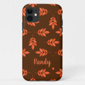 Rode bladeren, naam bruin Case-Mate iPhone case (Achterkant)