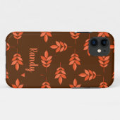Rode bladeren, naam bruin Case-Mate iPhone case (Achterkant (horizontaal))