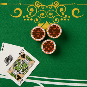 Rode bladeren, naam bruin poker chips