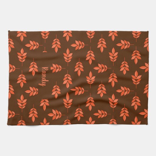 Rode bladeren, naam bruin theedoek (Horizontaal)