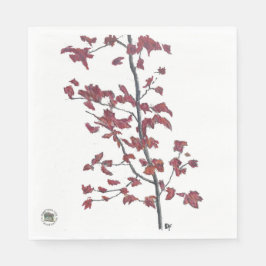 Rode bladeren Papieren servet