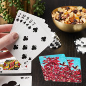 Rode bladeren pokerkaarten (Insitu)