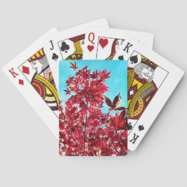 Rode bladeren pokerkaarten