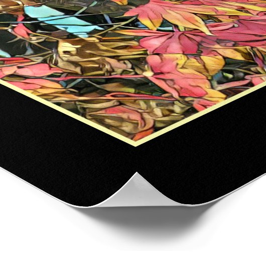 Rode bladeren poster (Hoek)