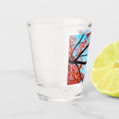 Rode bladeren shot glas (Links)