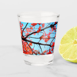 Rode bladeren shot glas