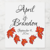 Rode bladeren wijn etiket (Enkel label)