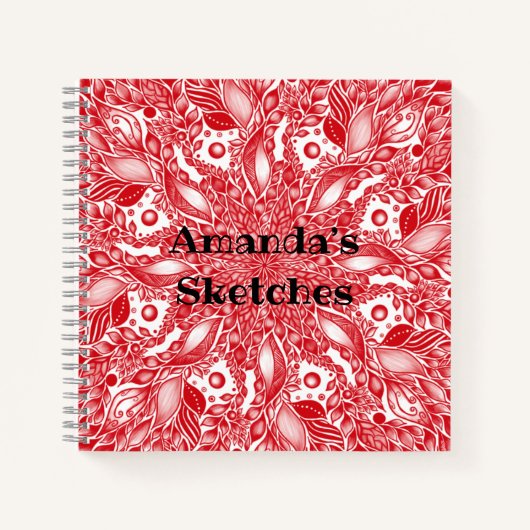 Rode bladmandala notitieboek (Voorkant)