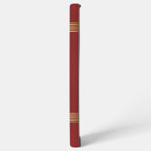 Rode  bladmantel met gouden strepen samsung galaxy hoesje (Linkerkant)