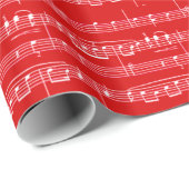 Rode bladmuziek cadeaupapier (Rol Hoek)