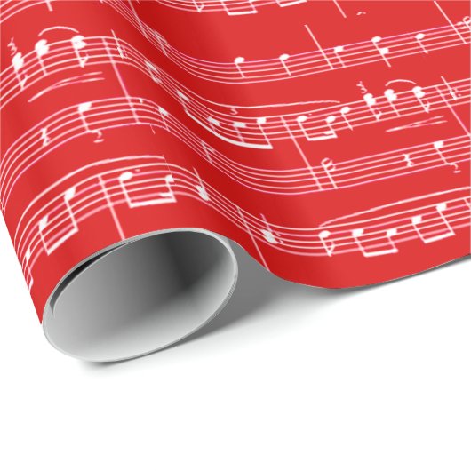 Rode bladmuziek cadeaupapier (Rol Hoek)