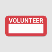 Rode blanco vrijwilliger naamplaatje (Voorkant)