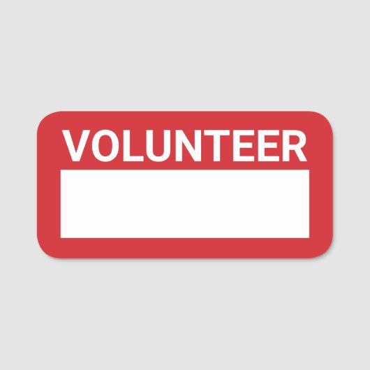 Rode blanco vrijwilliger naamplaatje (Voorkant)