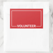 Rode blanco vrijwilliger rechthoekige sticker (Tas)