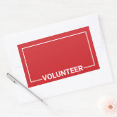 Rode blanco vrijwilliger rechthoekige sticker (Envelop)