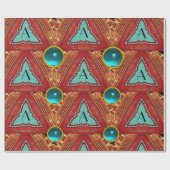 RODE BLAUW ABSTRACTE GEOMETRISCHE DRIEHOEK GEM MON CADEAUPAPIER (Vlak)