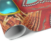 RODE BLAUW ABSTRACTE GEOMETRISCHE DRIEHOEK GEM MON CADEAUPAPIER (Rol Hoek)