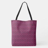 Rode Blauw en zwarte Grote Canvas tas (Achterkant)