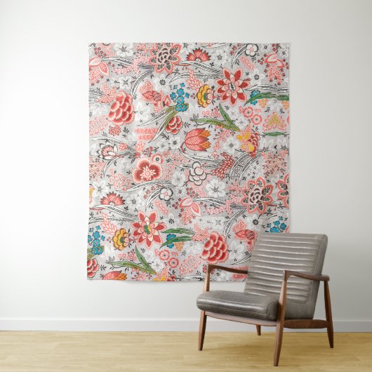 RODE BLAUW GEEL VLOEIENDE STROOMTULIPS, VERLIES PL WANDKLEED (In situ)